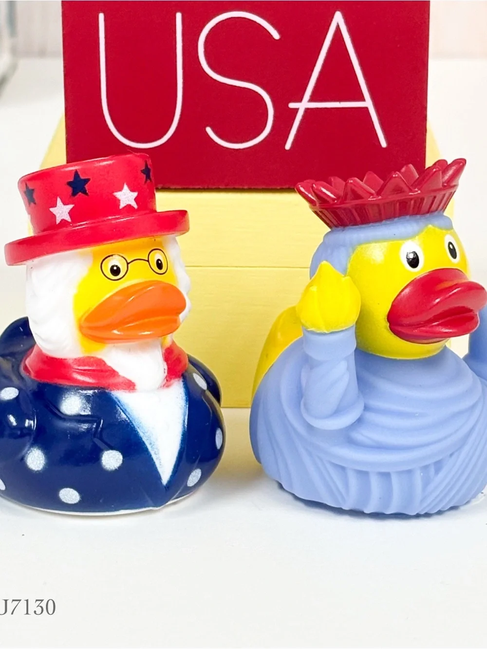 USA Patriotic Rubber Duck Duckie Set Uncle Sam & Statue Of Liberty NEW